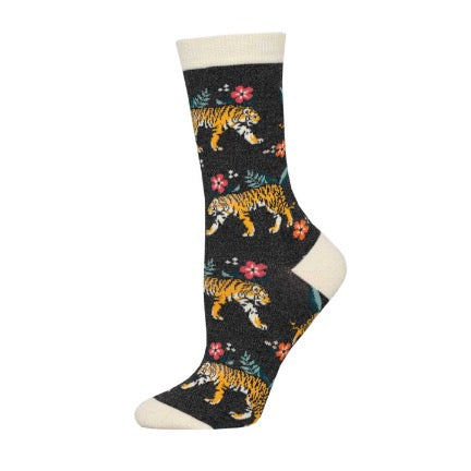 Floral Tiger Sock by Socksmith