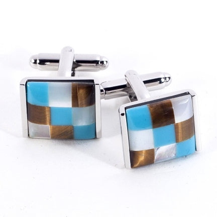Multi stone semi precious cufflinks