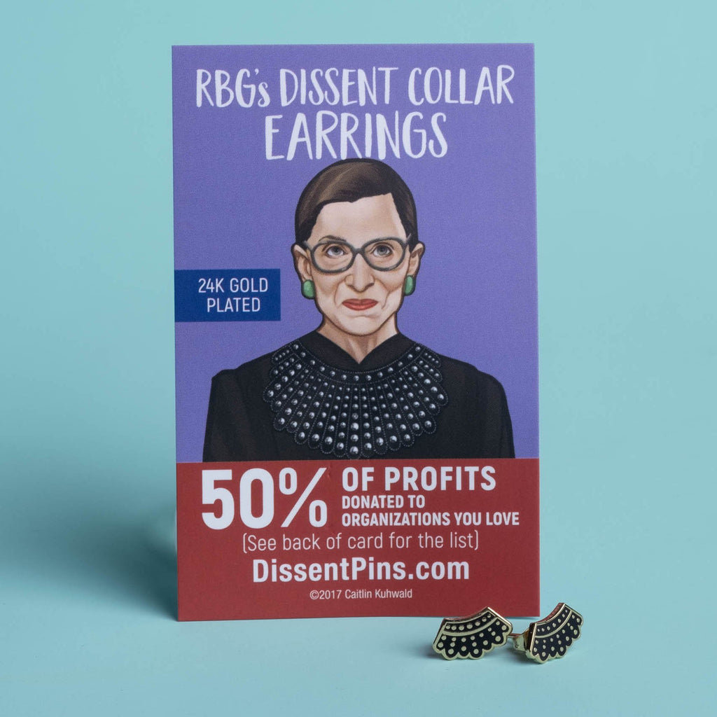 RBG Dissent Collar Earrings- 24K Gold Plated – Random Accessories NYC