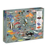 Deepest dive puzzle , sea creatures die cut