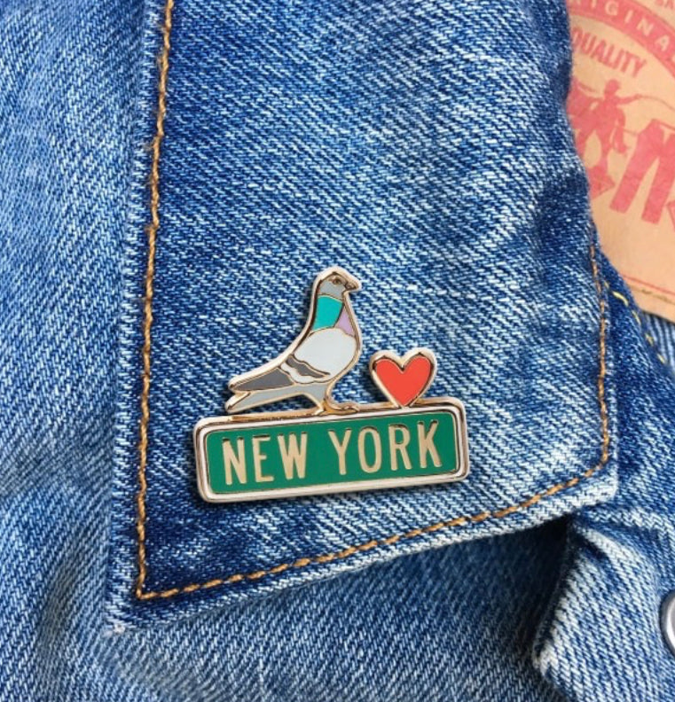 NYC Pigeon Enamel Pin Random Accessories NYC