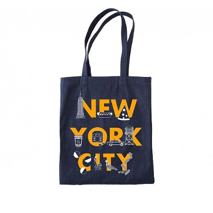New York City Font Denim Tote