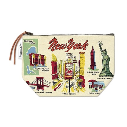 NY vintage print icon zippered pouch by cavellini