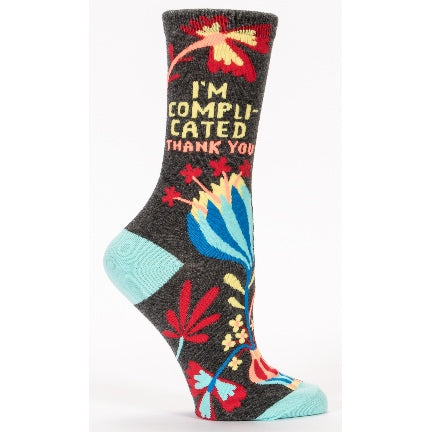 I'M complicated womens crew sock