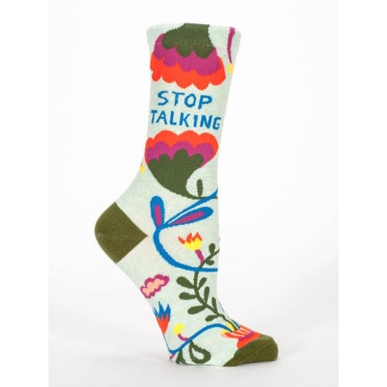 Stop talking womens crew sock