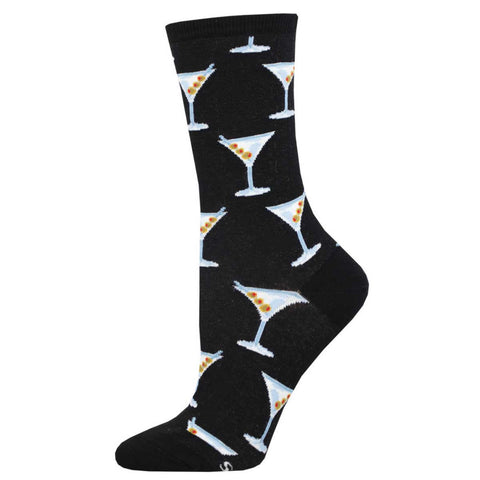 Stirred martini womens crew socks