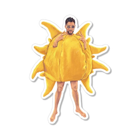 Bad bunny in sun costume vinyl sticker