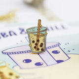 Boba Milk Tea enamel pin