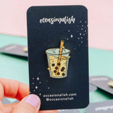 Boba Milk Tea Enamel Pin