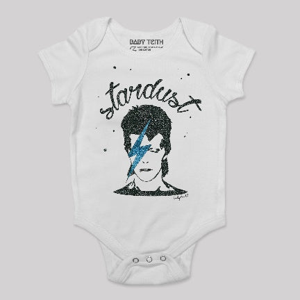 Stardust baby onesie in white