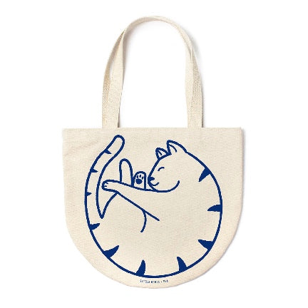 Curled canvas cat tote by seltzer