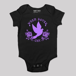 Doves Cry onesie black with purple