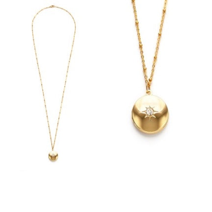 Round Locket With Czech Crystal