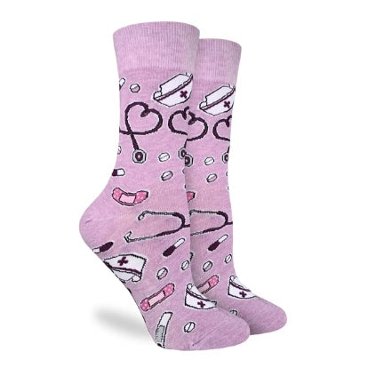 lavender nurses crew socks
