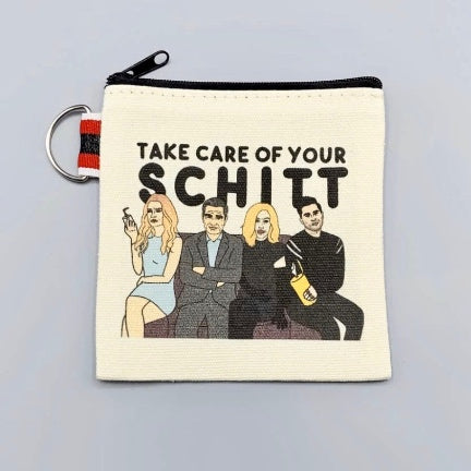 Take care of your Schitt pouch with pic of Rose Family
