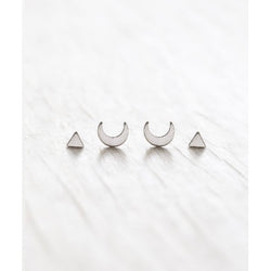 Silver stud set with moons by Amano
