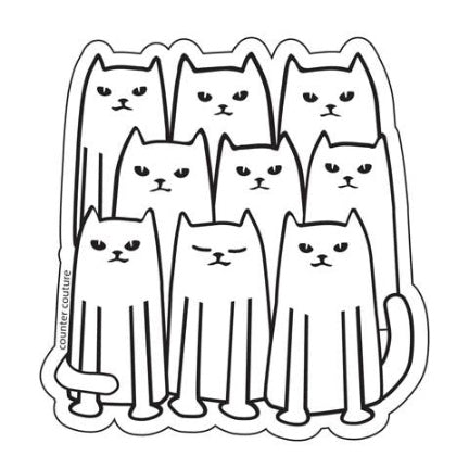 Cat Gang Vinyl Sticker
