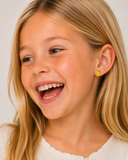 Lemon Enamel Flat Back Kids Earrings
