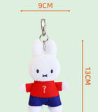 Miffy Soccer World Cup Limited Plush Bag Charm 13cm: Red jersey (#7)
