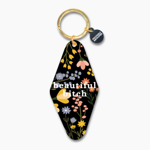 Beautiful Bitch Printed Keychain