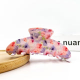 Floral Hair Claw Clip, Oil Painting Hair Clip: Pink