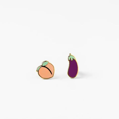 Peach and eppplant earrings