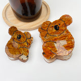Cute Cartoon Koala Hair Clip: Gray / 3.7inch