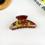 4.1'' Moon Claw Clip,Star Hair Clip: Green