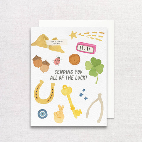 Sending You All of The Luck Greeting Card | Good Luck Card