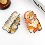 Acetate Cat Hair Claw Clip: Gray