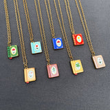 Enamel Book Necklace