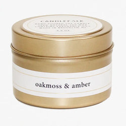 Oakmoss & Amber - 4 oz Gold Travel Candle