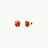 Apple Enamel Flat Back Kids Earrings
