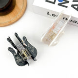 Tilt Head Cat Hair Clip, Acetate Claw Clip: Black