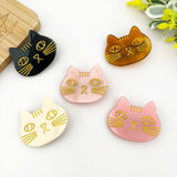 Cute Acetate Cat Hair Clip, Animal Hair Barrette: Dark Pink