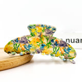 Floral Hair Claw Clip, Oil Painting Hair Clip: Pink