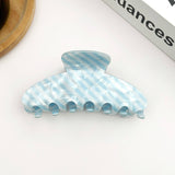 Black Classic Striped Oval Hair Claw Clip