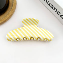 Yellow Striped Hair Claw Clip, Acetate Bright Color Hair Clip