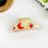 4.1'' Moon Claw Clip,Star Hair Clip: Green