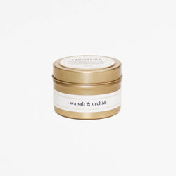 Sea Salt & Orchid - 4 oz Gold Travel Candle