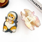 Acetate Cat Hair Claw Clip: Gray