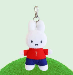 Miffy Soccer World Cup Limited Plush Bag Charm 13cm: Red jersey (#7)