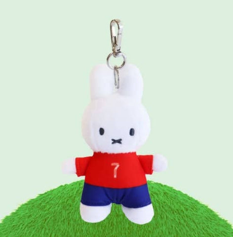 Miffy Soccer World Cup Limited Plush Bag Charm 13cm: Red jersey (#7)