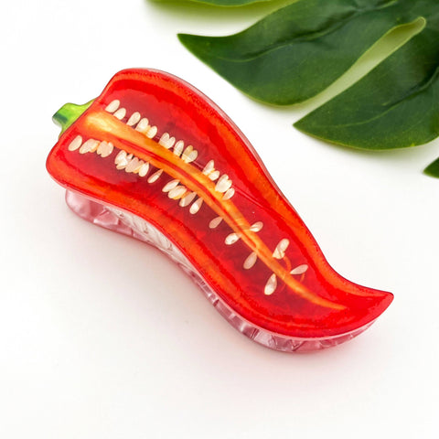 Red Chili Pepper Hair Claw Clip
