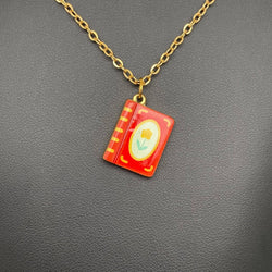 Enamel Book Necklace