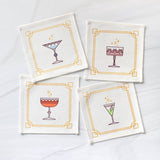 Festive Glassware Cocktail Napkin Set