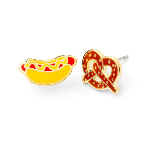 Hot Dog & Pretzel Earrings
