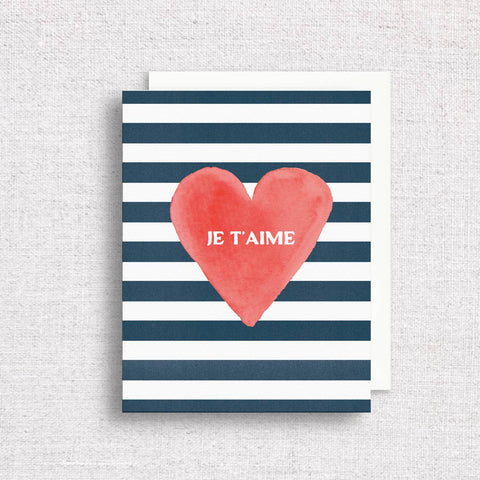 Je T'aime Greeting Card | I love you in French Card