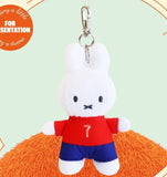 Miffy Soccer World Cup Limited Plush Bag Charm 13cm: Red jersey (#7)