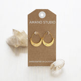 Starlight Crescent Earrings: Crystal